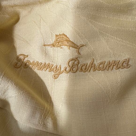 Tommy Bahama Washable Silk Floral Palm Tree Hawaiian Camp Tiki Shirt Size XL - Picture 8 of 9